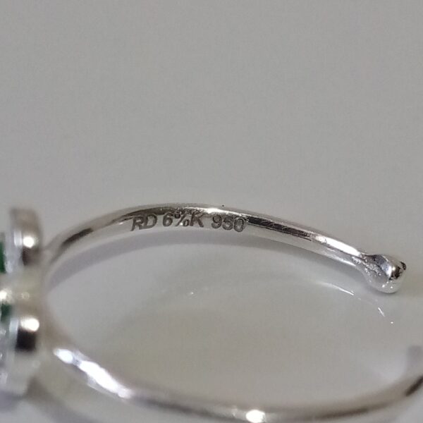 Anillo plata cruz verde Ecuador - RomeoJewelet.