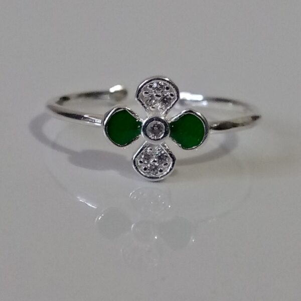 Comprar anillo plata cruz verde online Ecuador - RomeoJewelet.