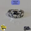 Anillo de plata fina con diseño de tres elefantes, calidad premium de Ecuador.