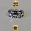 Joyería ecuatoriana: Anillo de plata pura con tres elefantes, acabado premium.