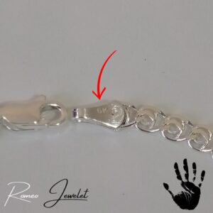 Pulsera Cierre de Langosta Original Plata Pura Premium Calidad. Marca Romeo Jewelet.