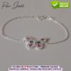 Joya de Plata: Pulsera Mariposas Multicolor - Quito Pulsera de plata pura con mariposas multicolores y detalles en oro blanco. Una pieza única de RomeoJewelet que refleja tu personalidad.