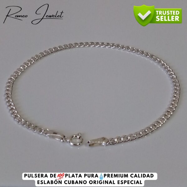 Joyería de plata: Pulsera con eslabones cubanos originales.