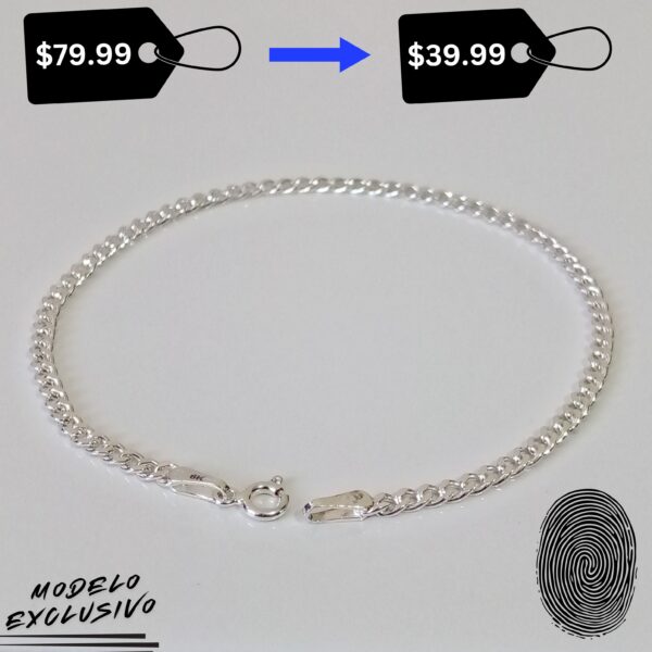 Joyería fina RomeoJewelet: Pulsera de plata eslabón cubano.