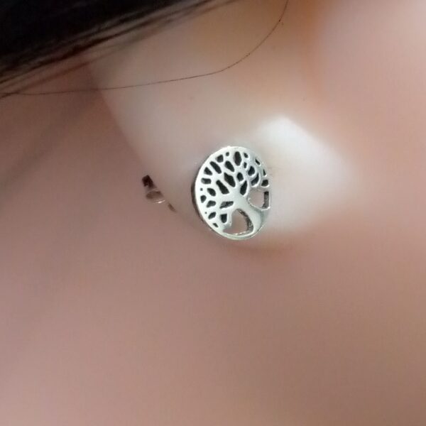 RomeoJewelet: Joyería Fina en Plata Pura - Aretes Árbol de la Vida Pendientes Topos Árbol de la Vida en Plata Pura – Vista en Orejas, Diseño Refinado de RomeoJewelet