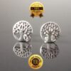 Elegantes Aretes Árbol de la Vida en Plata Pura (RomeoJewelet) Topos Plata Pura Premium Árbol de la Vida Original Ecuador