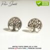 Aretes de Plata Pura Premium de Quito, Ecuador (RomeoJewelet) Topos / Aretes Plata Pura Premium Árbol de la Vida Especial