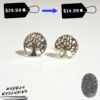 Hermosos Aretes de Plata Árbol de la Vida - Joyería Fina Topos de Plata Pura Premium Árbol de la Vida Premium Calidad