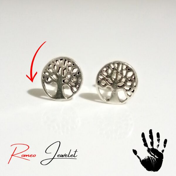 Aretes de Plata Árbol de la Vida: Un Regalo Perfecto (RomeoJewelet) Topos Plata Pura Premium Árbol de la Vida Marca RomeoJewelet