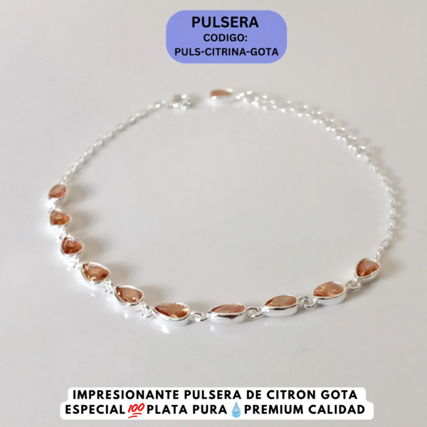 Aretes de Plata Pura Gota de Citrino Especial