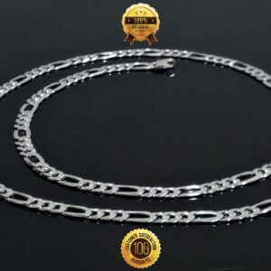 Descubre el secreto de la sofisticación con la cadena Figaro 2025 de plata pura.