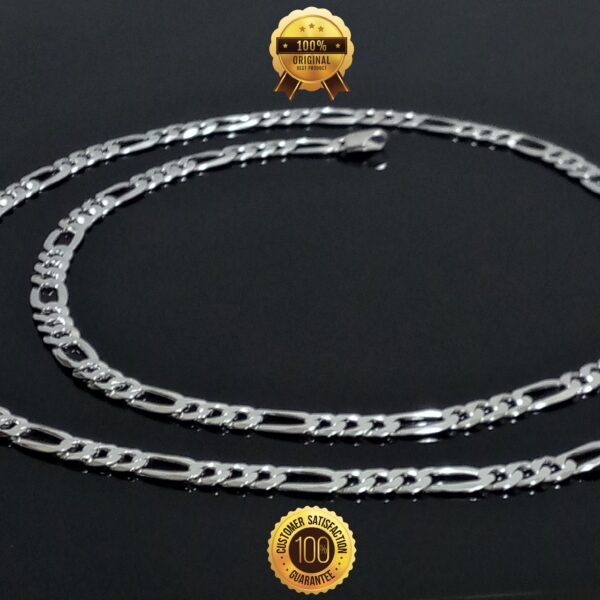 Descubre el secreto de la sofisticación con la cadena Figaro 2025 de plata pura.