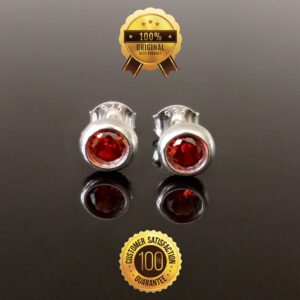 Topos de Granate Rojo Plata Pura Joyas premium de ROM