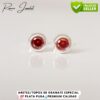 Lujo Minimalista: Topos de Granate con Brillantez Duradera - RomeoJewelet Topos de Granate Rojo Plata Pura Premium Calidad