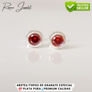 Topos de Granate Rojo Plata Pura Premium Calidad