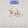 Aretes minimalistas de pajarito en diseño elegante y sutil.