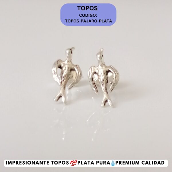 Aretes minimalistas de pajarito en diseño elegante y sutil.